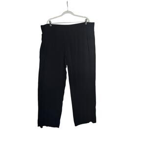3 Dot Wide Leg Pants Women's XXL Black Pocket Gauzy